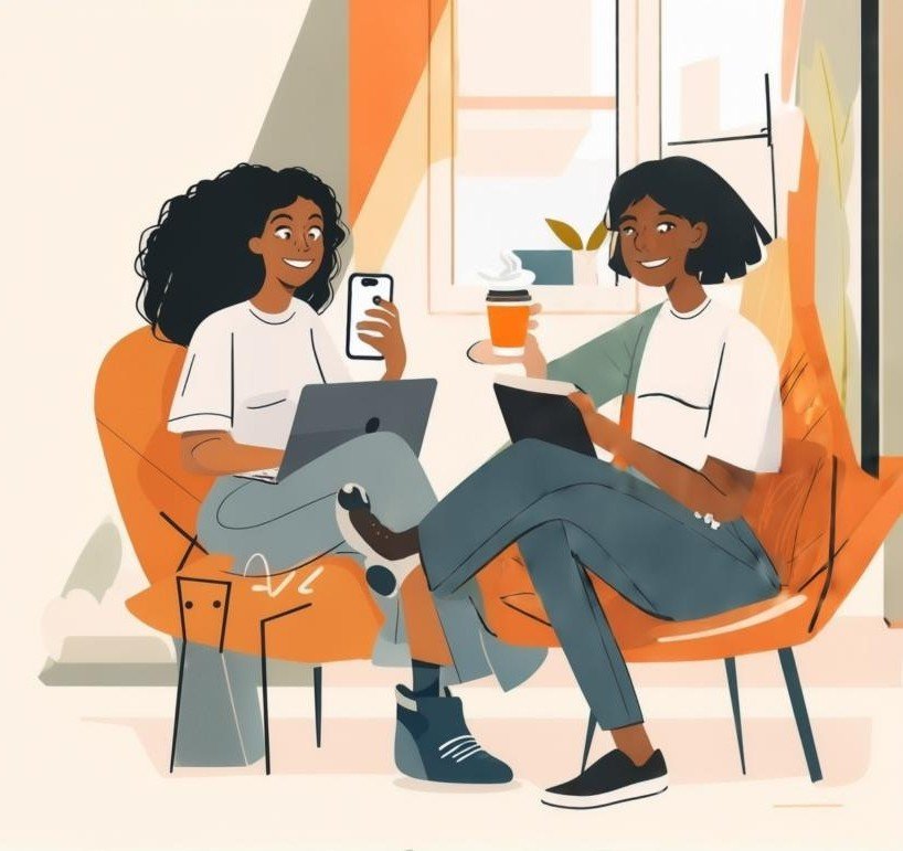 Collègues discutant